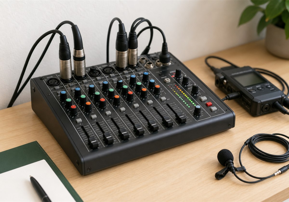 音声収録と撮影準備の機材イメージ